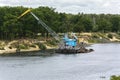 Cleaning the riverbed of the river Sozh technical fleet Belarus